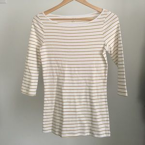 NEW Three Dots Three forth sleeve stripped top